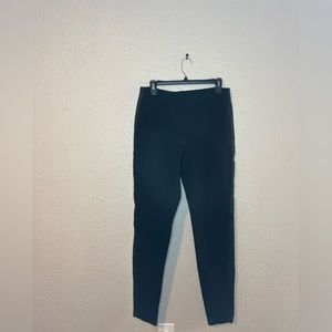 Illia Womens Skinny Pants Black Pull On Stretch Knit Leather Side Stripe XL